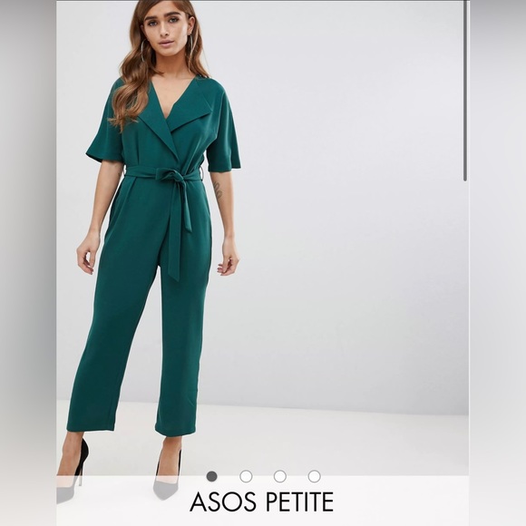 ASOS DESIGN Petite Wrap Jumpsuit With Self Belt - Picture 3 of 9
